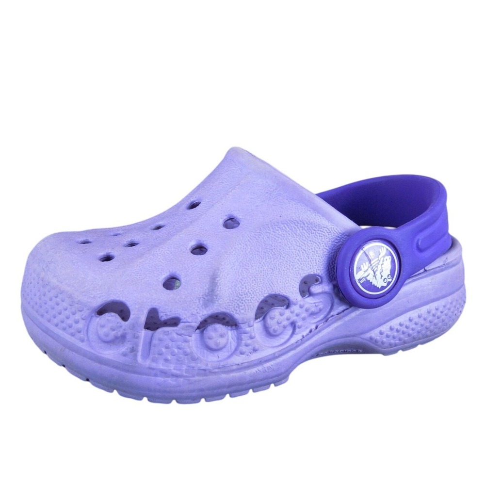Crocs Girls Clog Perf Sz T 4-5 Medium Purple Synthetic Slip On